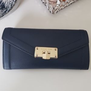 Michael kors navy blue long wallet